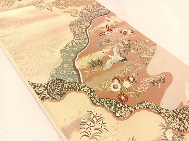 平和屋着物◎六通柄袋帯 唐織 洛中遺宝文 金糸 正絹 逸品 BAAT8221yc