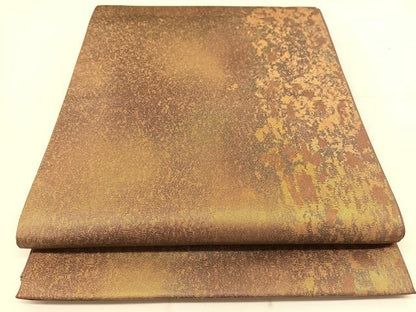 平和屋着物◎六通柄袋帯　霞文　金糸　引箔　正絹　逸品　BAAT8250yc
