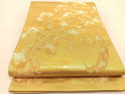 平和屋着物◎六通柄袋帯 老松 金銀糸 引箔 正絹 逸品 BAAT8345yc