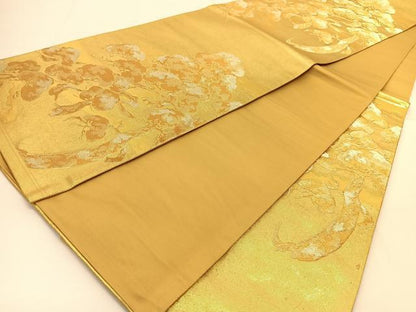 平和屋着物◎六通柄袋帯 老松 金銀糸 引箔 正絹 逸品 BAAT8345yc