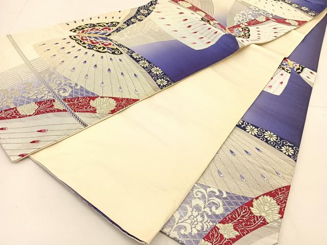 平和屋着物◎六通柄袋帯　唐織　花蝶文　金銀糸　正絹　逸品　BAAT8348yc