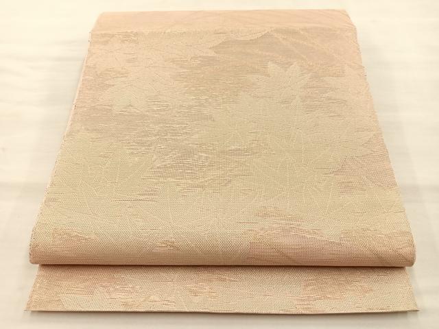 平和屋着物＊夏物　六通柄袋帯　芝草楓文　金糸　正絹　逸品　BAAT8540du