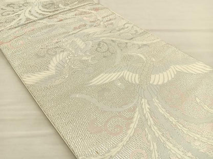 平和屋着物◎六通柄袋帯 唐織 鳳凰 銀糸 正絹 逸品 BAAT8638fc