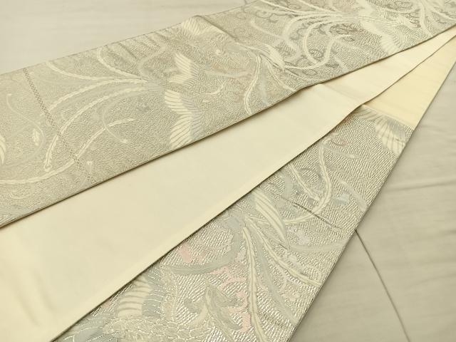 平和屋着物◎六通柄袋帯 唐織 鳳凰 銀糸 正絹 逸品 BAAT8638fc