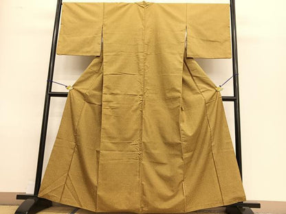 平和屋着物●上質な紬　たたき染め　正絹　逸品　BAAT8739hv