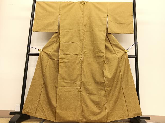 平和屋着物●上質な紬　たたき染め　正絹　逸品　BAAT8739hv