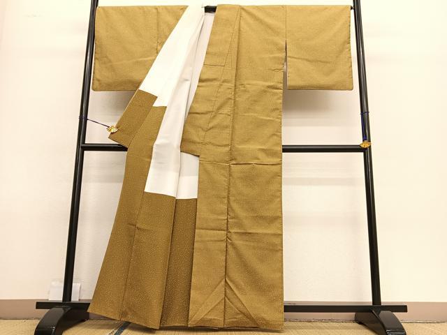 平和屋着物●上質な紬　たたき染め　正絹　逸品　BAAT8739hv
