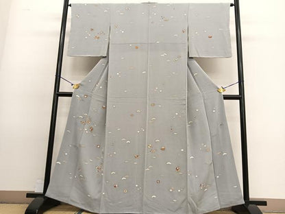 平和屋着物●上質な小紋　宝尽くし　金彩　鬼しぼ縮緬　正絹　逸品　BAAT8741hv