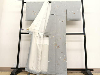 平和屋着物●上質な小紋　宝尽くし　金彩　鬼しぼ縮緬　正絹　逸品　BAAT8741hv