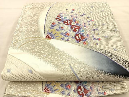 平和屋着物◎六通柄袋帯 唐織 花蝶文 金銀糸 正絹 逸品 BAAT8826fc