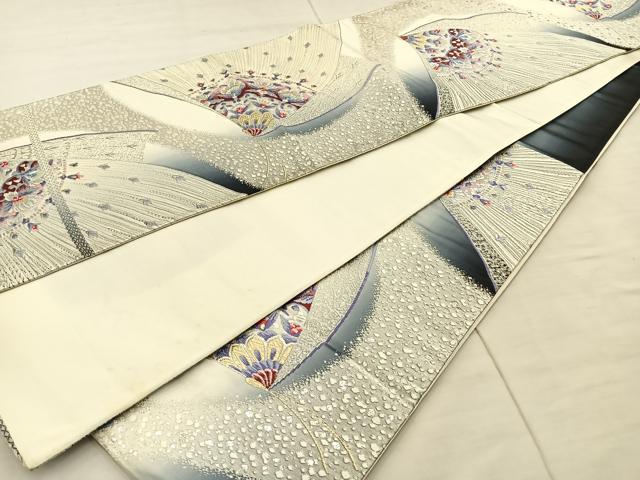 平和屋着物◎六通柄袋帯 唐織 花蝶文 金銀糸 正絹 逸品 BAAT8826fc