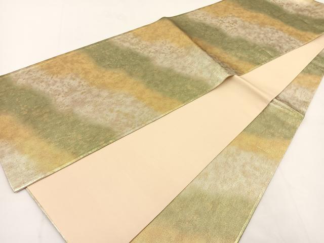 平和屋着物◎全通柄袋帯　霞文　引箔　正絹　逸品　BAAT8856yt