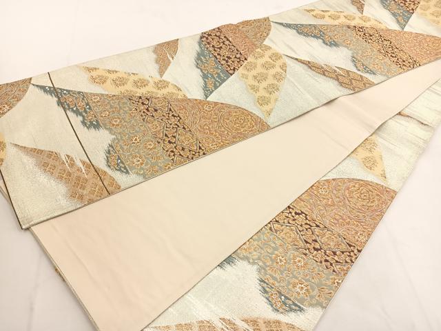 平和屋着物◎六通柄袋帯 遠山霞文 金銀糸 正絹 逸品 BAAT8898yt