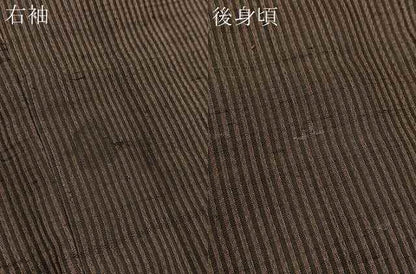 平和屋着物∞男性　長羽織　紬　縞　正絹　逸品　BAAT8940gt