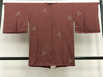 平和屋着物∞道行コート ロング丈 絞り 枝花文 鈴乃屋扱い 正絹 逸品 BAAT8951gt
