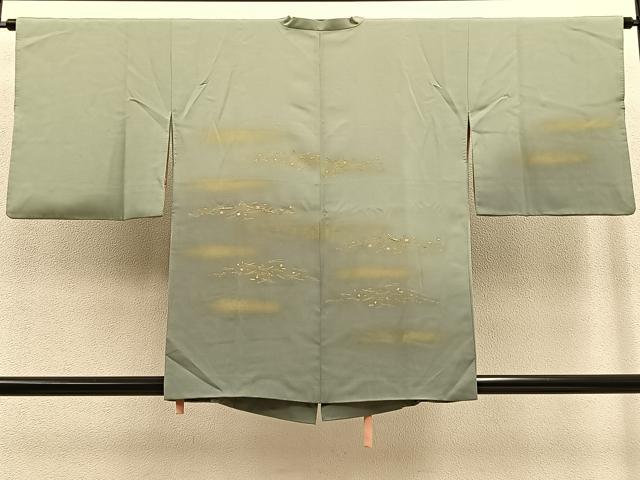 平和屋着物∞道行コート 刺繍 吹き寄せ文 暈し染め 金彩 正絹 逸品 BAAT8956gt