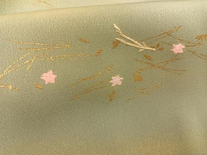 平和屋着物∞道行コート 刺繍 吹き寄せ文 暈し染め 金彩 正絹 逸品 BAAT8956gt