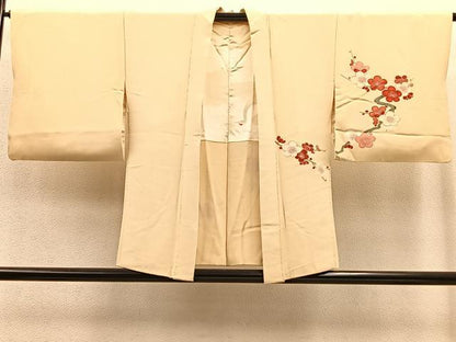 平和屋着物＃羽織 刺繍 枝梅 金彩 正絹 逸品 BAAT8963gt