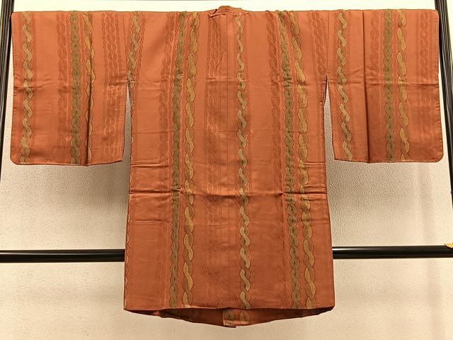 平和屋着物∞道行コート　ロング丈　捻り紐文　正絹　逸品　未使用　BAAT8967gt