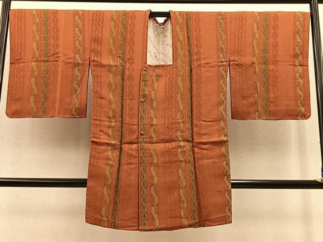 平和屋着物∞道行コート　ロング丈　捻り紐文　正絹　逸品　未使用　BAAT8967gt