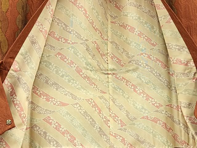 平和屋着物∞道行コート　ロング丈　捻り紐文　正絹　逸品　未使用　BAAT8967gt