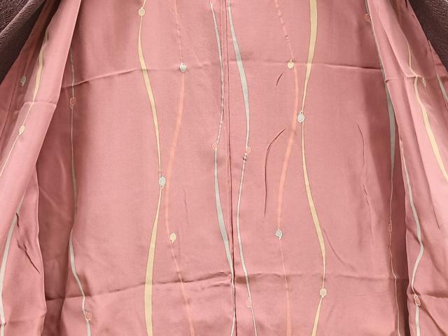 平和屋着物∞道中着　ロング丈　ふくれ織　舞蝶文　暈し染め　正絹　逸品　BAAT8968gt