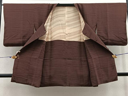 平和屋着物∞道行コート ロング丈 総刺繍 枝葉文 正絹 逸品 未使用 BAAT8970gt