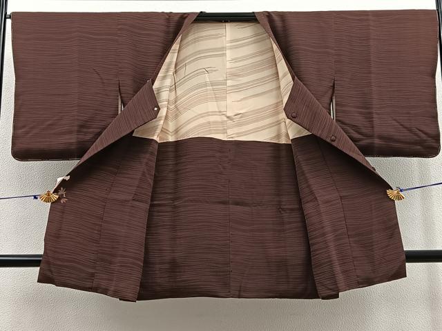 平和屋着物∞道行コート ロング丈 総刺繍 枝葉文 正絹 逸品 未使用 BAAT8970gt