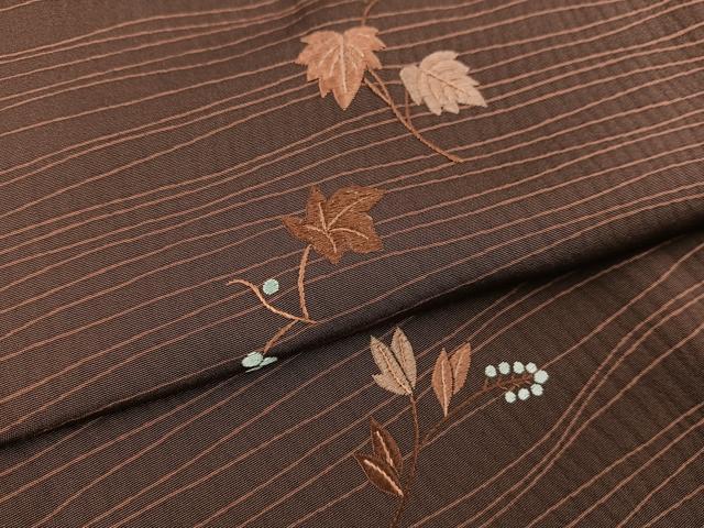平和屋着物∞道行コート ロング丈 総刺繍 枝葉文 正絹 逸品 未使用 BAAT8970gt