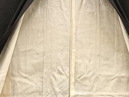 平和屋着物∞羽織　絞り　菊　黒地　正絹　逸品　BAAT8983gt