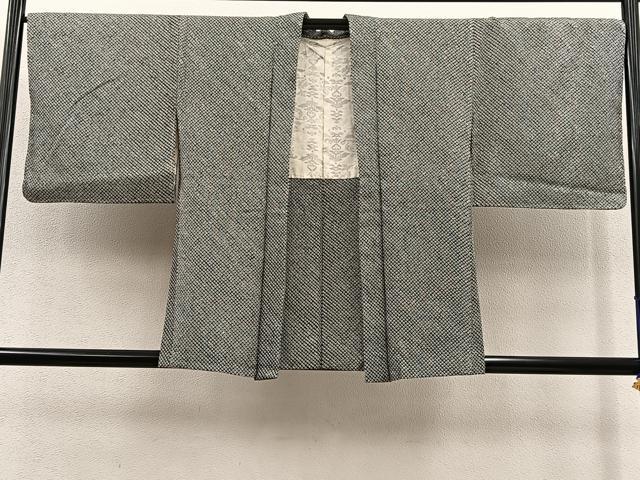 平和屋着物＃羽織　総絞り　黒地　正絹　逸品　BAAT8985gt
