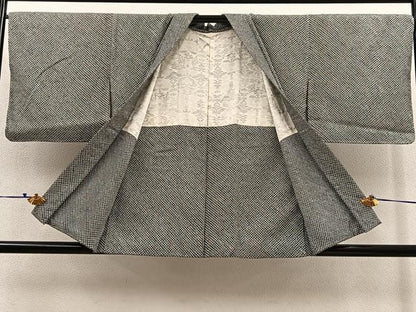 平和屋着物＃羽織　総絞り　黒地　正絹　逸品　BAAT8985gt