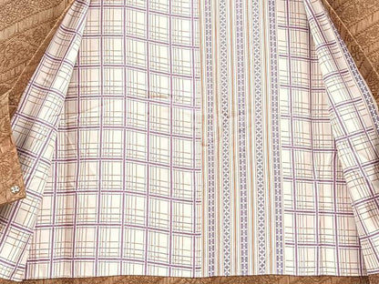 平和屋着物∞道行コート ロング丈 ふくれ織 更紗花文 暈し染め 正絹 逸品 BAAT8989gt
