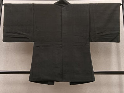 平和屋着物∞男性　羽織　紬　蝋色　正絹　逸品　BAAT8992gt
