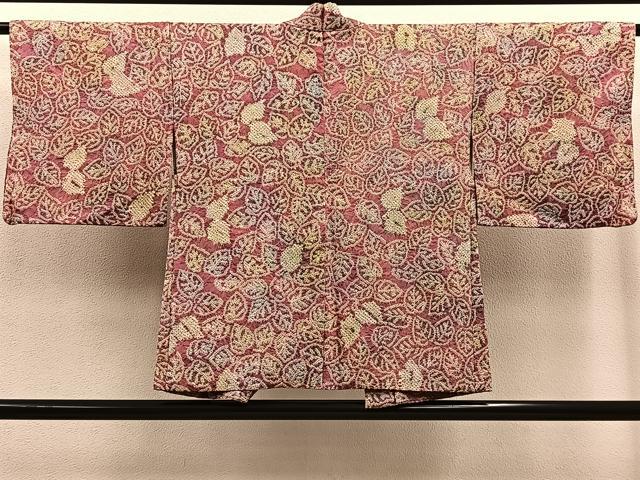 平和屋着物＃羽織 総絞り 葉尽くし 正絹 逸品 BAAT8995gt