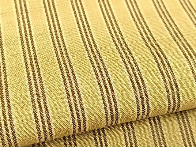 平和屋着物▽上質な紬　単衣　縞　正絹　逸品　BAAT9015yc