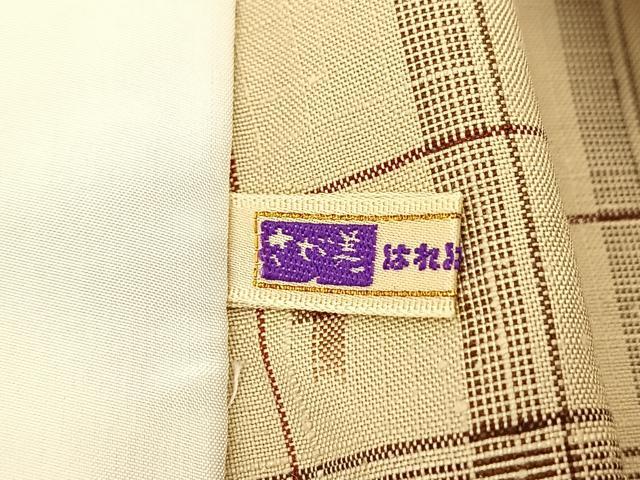 平和屋着物▽お召 単衣 格子柄 さが美扱い BAAT9025yc