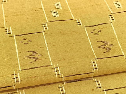 平和屋着物▽上質な紬 単衣 琉球絣文様 正絹 逸品 BAAT9031yc