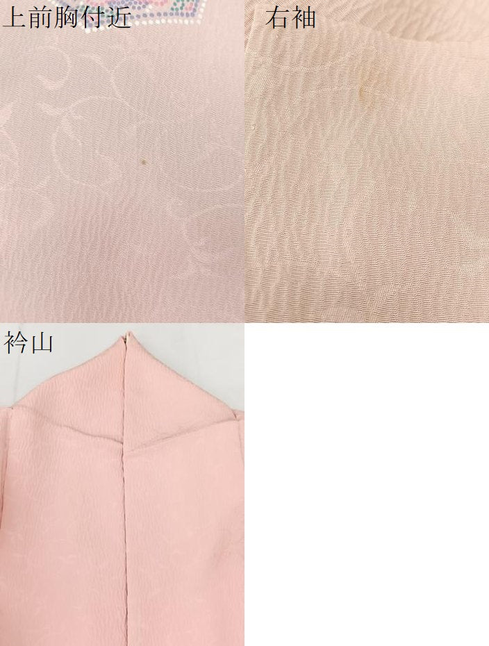 平和屋着物▽訪問着 単衣 ふくれ織 亀甲花文 正絹 逸品 BAAT9037yc