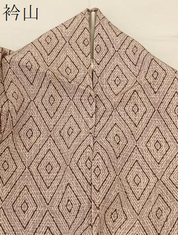 平和屋着物▽上質な小紋 単衣 入子菱文様 正絹 逸品 BAAT9040yc