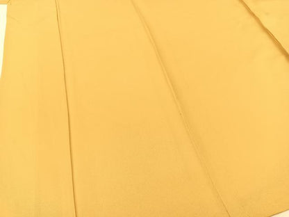 平和屋着物▽上質な色無地 単衣 檜垣地紋 飴色 正絹 逸品 BAAT9044yc