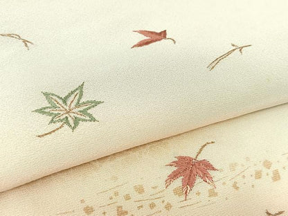 平和屋着物▽訪問着 単衣 刺繍 吹き寄せ文 暈し染め 金彩 正絹 逸品 BAAT9048yc