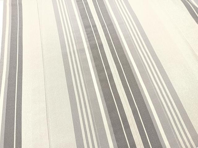平和屋着物▽本塩沢 単衣 間道 正絹 逸品 BAAT9058yc