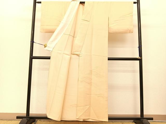 平和屋着物▽訪問着　単衣　入子菱青海波　正絹　逸品　BAAT9059yc