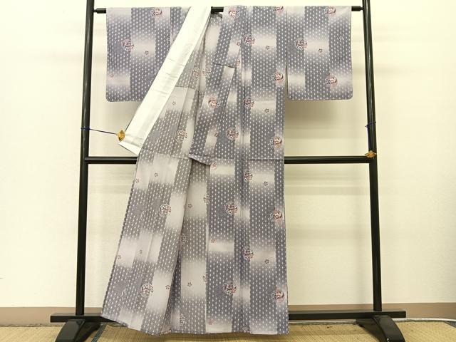 平和屋着物▽小紋 単衣 鳳凰花丸文 暈し染め 洗える着物 BAAT9062yc