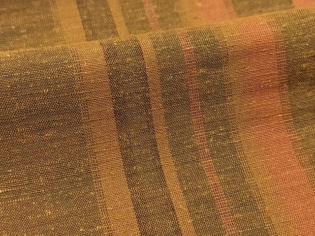 平和屋着物▽古代紬 単衣 間道 ますいわ屋扱い 証紙付き 正絹 逸品 BAAT9074yc