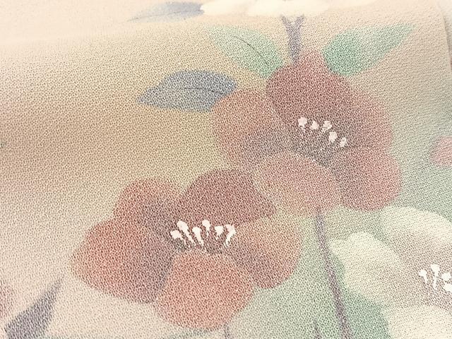 平和屋着物▽訪問着 単衣 刺繍 枝花文 暈し染め 正絹 逸品 BAAT9086yc