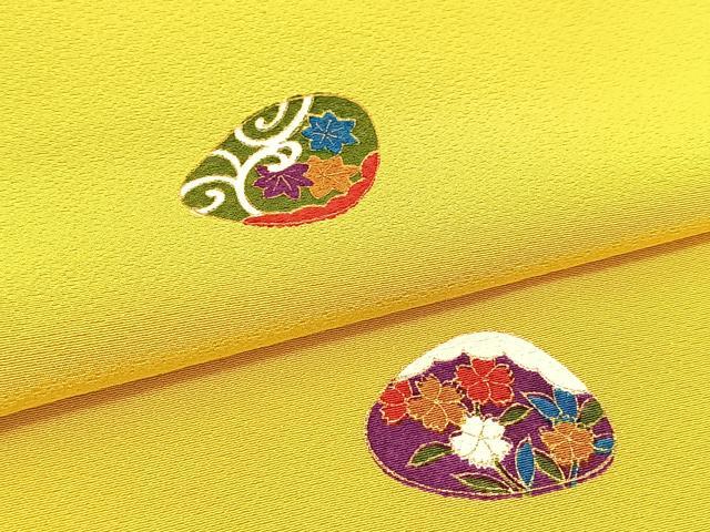 平和屋着物▽上質な小紋 単衣 貝合せ吉祥花文 金彩 正絹 逸品 BAAT9088yc