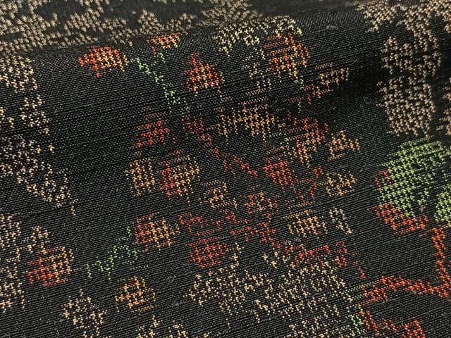 平和屋着物▽上質な紬 単衣 樹林文 正絹 逸品 BAAT9103yc
