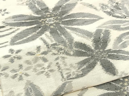 平和屋着物▽上質な紬 単衣 花尽くし 正絹 逸品 BAAT9106yc